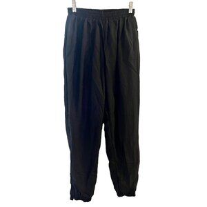 Vintage Black Nylon Windbreaker Pants Elastic Waist Sz M